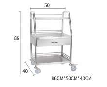 รถเข็นทางการแพทย์ 3ชั้น1ลิ้นชัก ขนาด 50*40 สูง 86 ซม. รับน้ำหนักได้ 200 กก 0