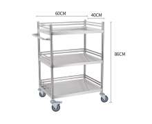 รถเข็นสแตนเลส3ชั้น ขนาด 40*60 สูง 86 ซม. 0