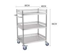 รถเข็นสแตนเลส3ชั้น ขนาด 48*80 สูง 86 ซม. 0