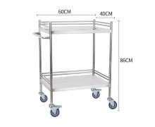 รถเข็นสแตนเลส 2 ชั้น เกรด304 ขนาด 40*60 สูง 86 ซม. 0