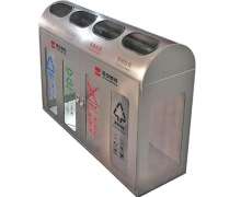 ถังขยะสแตนเลสใส แยกประเภทขยะ4ช่อง 0