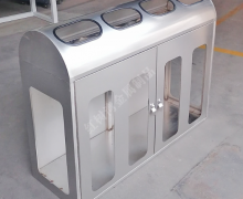 ถังขยะสแตนเลสใส แยกประเภทขยะ4ช่อง