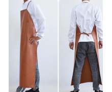 ผ้ากันเปื้อน สีน้ำตาล หนังสีน้ำตาล ขนาด 110*65 ซม.
