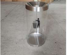 ถังขยะใสขอบสแตนเลส ขนาด 360*670 mm. 0