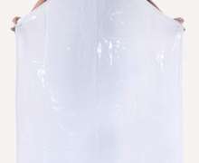 ผ้ากันเปื้อนPVC สีขาว สีฟ้า 80*110 ใช้ในไลน์ผลิต GMP งานอาหาร