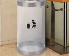 ถังขยะใสขอบสแตนเลส ขนาด 360*670 mm.