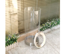 ถังขยะใสขอบสแตนเลส ขนาด 360*670 mm.