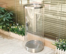 ถังขยะใสขอบสแตนเลส ขนาด 360*670 mm.