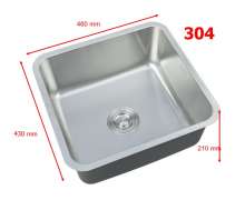 ลูกอ่างสแตนเลส ขนาด 46*43 ลึก21 ซม. (460*430*210 mm) เกรด 304  หนา 0.8 มิล