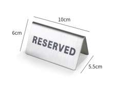 ป้ายตั้งโต๊ะ 2 ด้าน,ป้ายจองแล้ว สแตนเป้ายจองแล้ว สแตนเลส และป้ายห้ามสูบบุหรี่ลส และป้ายห้ามสูบบุหรี่