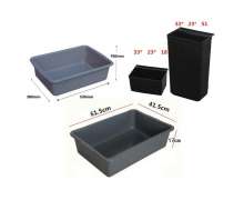 รถเข็น 3 ชั้น พลาสติก CW-066-5-8 พร้อมถังขนาดใหญ่