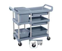 รถเข็นเก็บจาน รถเข็นเก็บเศษอาหาร ขนาด 47*102 สูง 91 ล้อมีเบรค2ล้อ 0