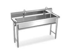 ซิงค์สแตนเลส หลุมยาว อ่างล้างหลุมยาว ก็อกอัตโนมัติ 2ก็อก 0