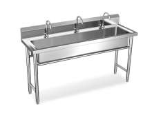 ซิงค์สแตนเลส หลุมยาว อ่างล้างหลุมยาว ก็อกอัตโนมัติ 3ก็อก 0