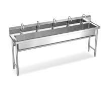 ซิงค์สแตนเลส หลุมยาว อ่างล้างหลุมยาว ก็อกอัตโนมัติ 5ก็อก 0