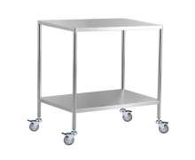 โต๊ะวางเครื่องมือแพทย์โต๊ะสแตนเลส2ชั้น ขนาด 60*135*80 ซม.