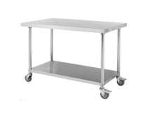 โต๊ะสแตนเลส 2 ชั้น มี ล้อ 0