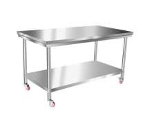 โต๊ะสแตนเลส 2 ชั้น มี ล้อ 0