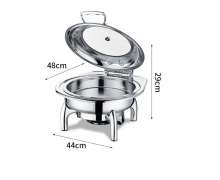 ถาดอุ่นอาหารแบบกลม ใช้ระบบไฟฟ้าและแอลกอฮอล์ 400W/220V 0