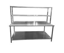 โต๊ะสแตนเลส 4 ชั้น T5-3  โรงงานผลิต ราคาถูก สั่งทำได้ ขนาด 100*300*85 ซม. 