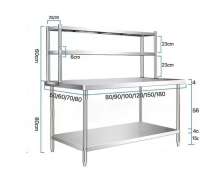 โต๊ะสแตนเลส 4 ชั้น T5-3  โรงงานผลิต ราคาถูก สั่งทำได้ ขนาด 100*300*85 ซม. 