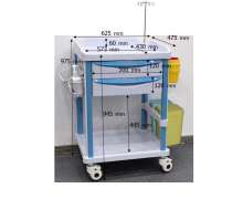 รถเข็นทำแผลABS 2ชั้น 2ลิ้นชัก  ขนาด 625*475*930 mm.