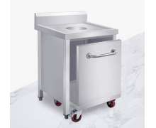 โต๊ะเคลียร์เศษอาหาร 1 ช่อง สแตนเลส 304 หนา 1.2 มิล  ขนาด 70*70 สูง 85+15 ซม.
