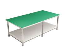 โต๊ะทำงานป้องกันไฟฟ้าสถิตย์ ESD โต๊ะปฏิบัติการโรงงานอิเล็กทรอนิกส์  อลูมิเนียม แผ่น ESD สีเขียวหนา 2 มิล 0