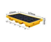 พาเลทพลาสติก สีเหลือง ขนาด 670*1270*สูง 170 mm. 0