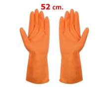ถุงมือยางสีส้ม ยาว40ซม 1คู่ 40g ถุงมือยางยางล้างจานถุงมือยางสีส้มสวมใส่ห้องครัวงานบ้านทนทาน ใช้ทำสะอาด เอนกประสงค์  0