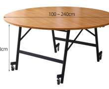โต๊ะกลมพับเก็บได้ โต๊ะoval table  โต๊ะกลมรูปไข่ มี 4 ขนาด ให้เลือก พื้นผิวสีไม้