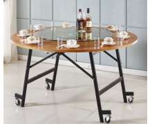 โต๊ะกลมพับเก็บได้ โต๊ะoval table  โต๊ะกลมรูปไข่ มี 4 ขนาด ให้เลือก พื้นผิวสีไม้