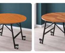 โต๊ะกลมพับเก็บได้ โต๊ะoval table  โต๊ะกลมรูปไข่ มี 4 ขนาด ให้เลือก พื้นผิวสีไม้