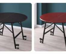 โต๊ะกลมพับเก็บได้ โต๊ะoval table  โต๊ะกลมรูปไข่ มี 4 ขนาด ให้เลือก พื้นผิวสีไม้