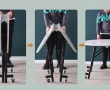 โต๊ะกลมพับเก็บได้ โต๊ะoval table  โต๊ะกลมรูปไข่ มี 4 ขนาด ให้เลือก พื้นผิวสีไม้