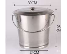 ถังสแตนเลสมีหูหิ้ว หนา 0.8 มิล เกรด304 ขนาด 22*25 สูง 25(11ลิตร)/24*26 สูง 30 ซม(15ลิตร)/*28*30 สู35 ซม.(23ลิตร)