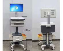 รถเข็นวางคอมพิวเตอร์ ในโรงพยาบาล ปรับสูงต่ำได้