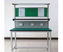 โต๊ะทำงานป้องกันไฟฟ้าสถิตย์ ESD โต๊ะปฏิบัติการโรงงานอิเล็กทรอนิกส์  โลหะผสมอลูมิเนียม แผ่น ESD สีเขียวหนา 2 มิล