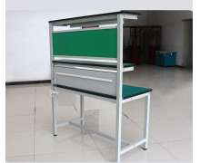 โต๊ะทำงานป้องกันไฟฟ้าสถิตย์ ESD โต๊ะปฏิบัติการโรงงานอิเล็กทรอนิกส์  โลหะผสมอลูมิเนียม แผ่น ESD สีเขียวหนา 2 มิล