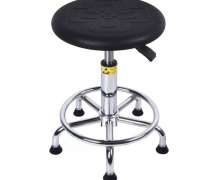 เก้าอี้กันไฟฟ้าสถิตย์ มีล้อปรับสูงต่ำได้ พื้นที่นั่งเป็นพลาสติกPU รับน้ำหนักได้ 250 กก