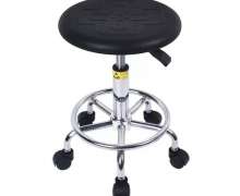 เก้าอี้กันไฟฟ้าสถิตย์ มีล้อปรับสูงต่ำได้ พื้นที่นั่งเป็นพลาสติกPU รับน้ำหนักได้ 250 กก