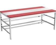 โต๊ะสแตนเลสติดเขียงสีแดง 