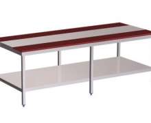 โต๊ะสแตนเลสติดเขียงสีแดง 