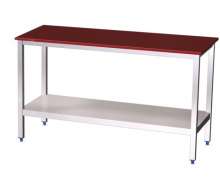 โต๊ะสแตนเลสติดเขียงสีแดง 