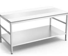 โต๊ะสแตนเลสติดเขียงสีแดง 