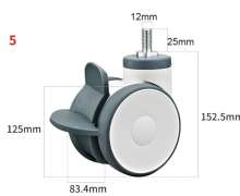 ล้อรถเข็นทางการแพทย์ 3 นิ้ว 4 นิ้ว 5 นิ้ว