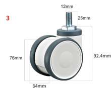 ล้อรถเข็นทางการแพทย์ 3 นิ้ว 4 นิ้ว 5 นิ้ว