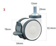 ล้อรถเข็นทางการแพทย์ 3 นิ้ว 4 นิ้ว 5 นิ้ว