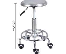 เก้าอี้ทางการแพทย์,29*48-68ซม.เก้าอี้สแตนเลสหัวกลม,มีล้อ เกรด 304 รับน้ำหนักด้ 180 กก