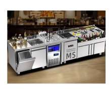 ตู้เย็นสแตนเลสพร้อมซิงค์ ถังน้ำแข็ง ตู้แช่ไวน์